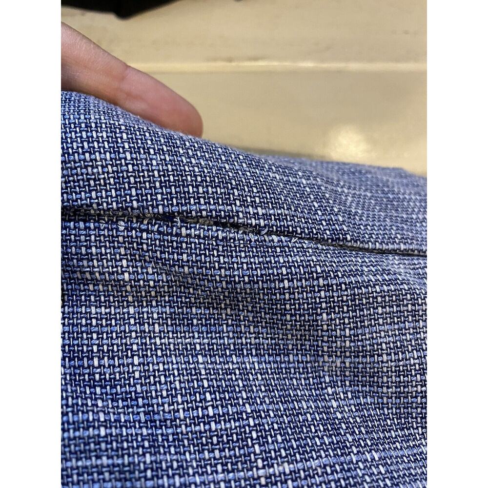 TALBOTS Size 16 Flat Front Trousers Pants Tweedy Woven Fabric Lined Blue - Picture 8 of 9